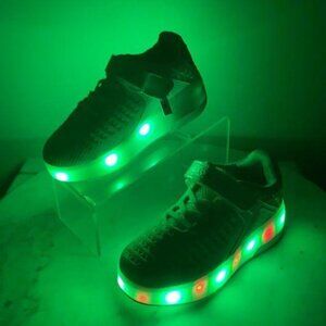 LED Light-Up Roller Skates‎ Kids Sneakers With USB Charging  White Size 35